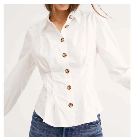 Free People Up In The Clouds Blouse Size Small - Picture 1 of 5
